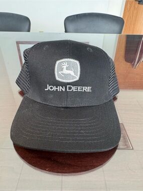 John Deere Tractor Black Snapback Trucker Hat